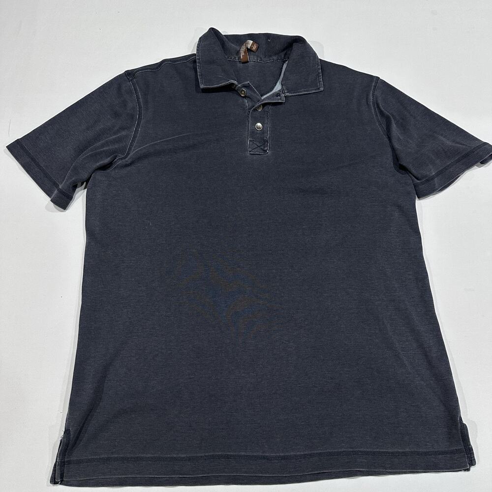 Transcript Polo Shirt Mens L Gray 100% Supima Cotton Collared Minimalist Preppy
